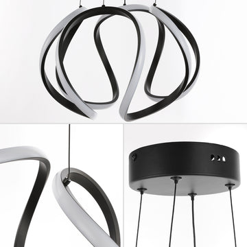 Euphoria 18.5" Contemporary Designer Aluminum/Iron Scribble Integrated LED Pendant Light - JONATHAN Y